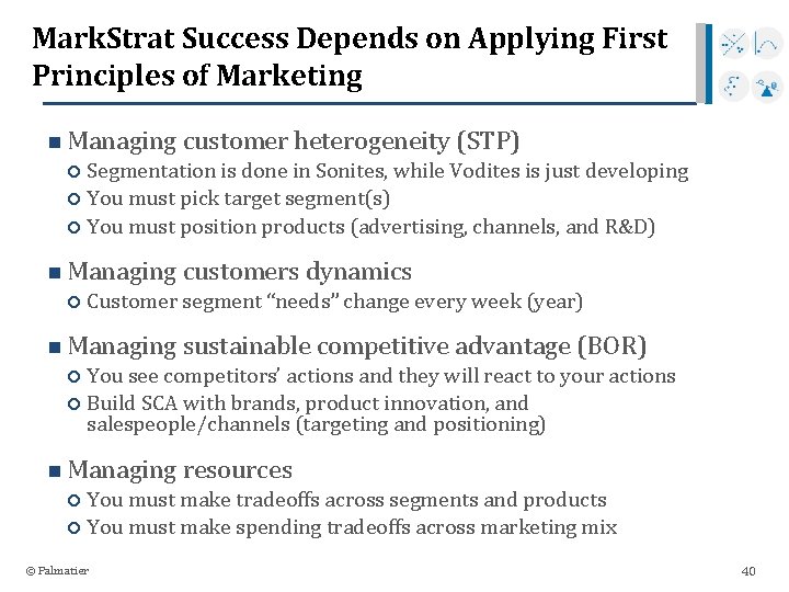 Mark. Strat Success Depends on Applying First Principles of Marketing n Managing customer heterogeneity