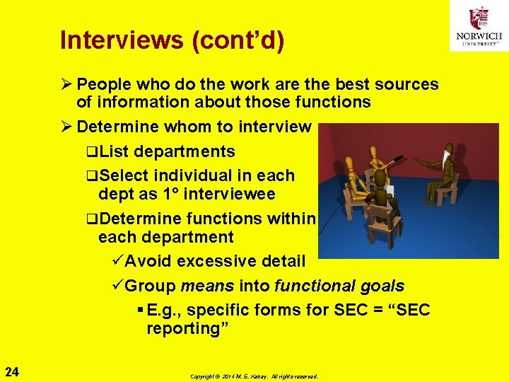 Interviews (cont’d) Ø People who do the work are the best sources of information