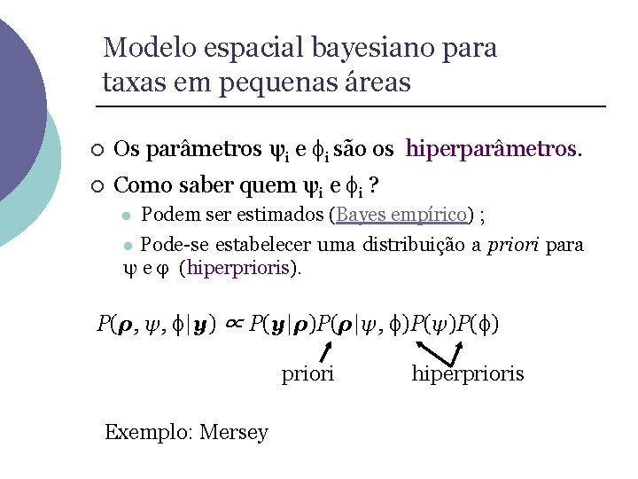 Modelo espacial bayesiano para taxas em pequenas áreas ¡ Os parâmetros ψi e i