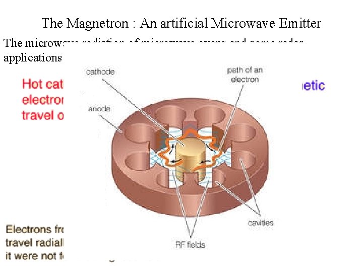 The Magnetron : An artificial Microwave Emitter The microwave radiation of microwave ovens and