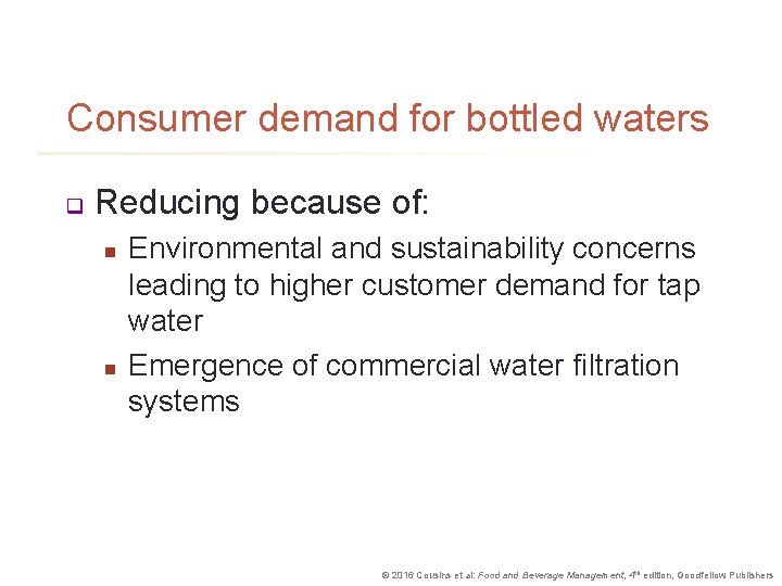 Food and Beverage Management Chapter 6 Beverage Provision