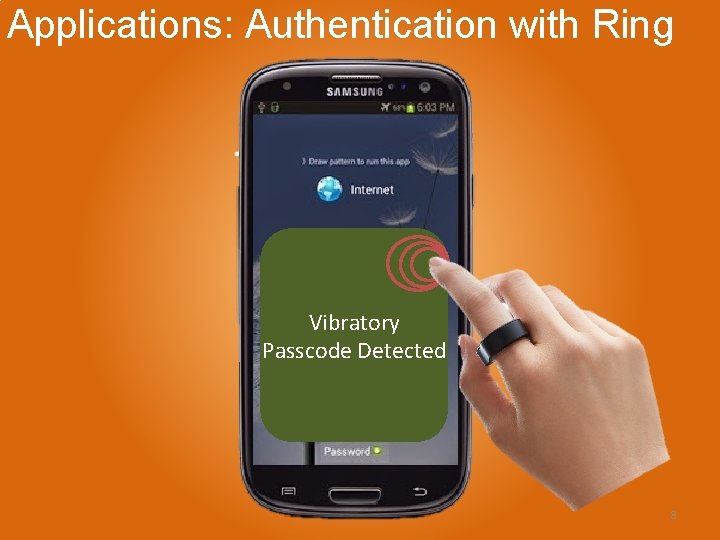 Applications: Authentication with Ring Vibratory Passcode Detected 8 