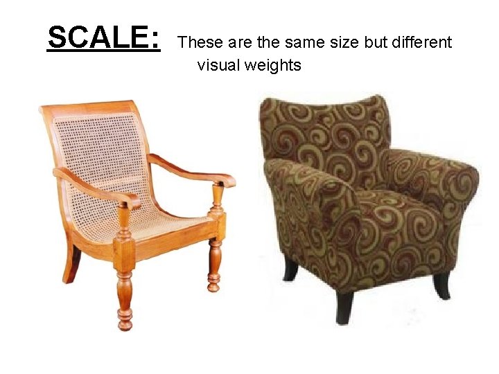 SCALE: These are the same size but different visual weights 