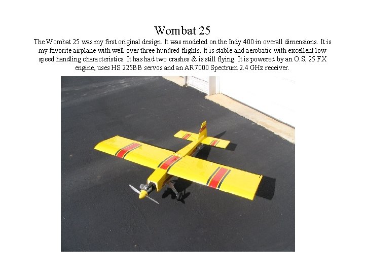 Wombat 25 The Wombat 25 was my first original design. It was modeled on