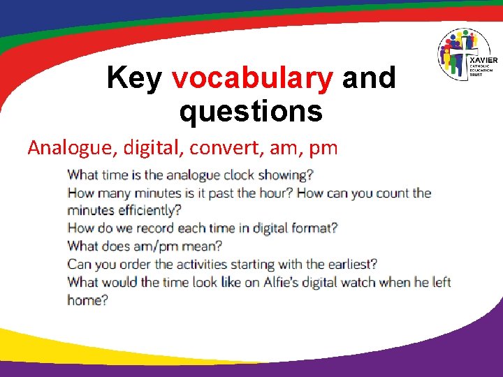 Key vocabulary and questions Analogue, digital, convert, am, pm 