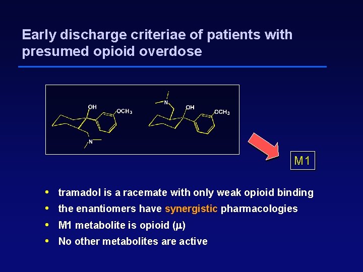 Early discharge criteriae of patients with presumed opioid overdose M 1 • • tramadol