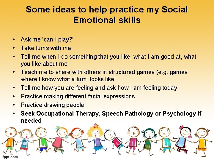 Some ideas to help practice my Social Emotional skills • Ask me ‘can I