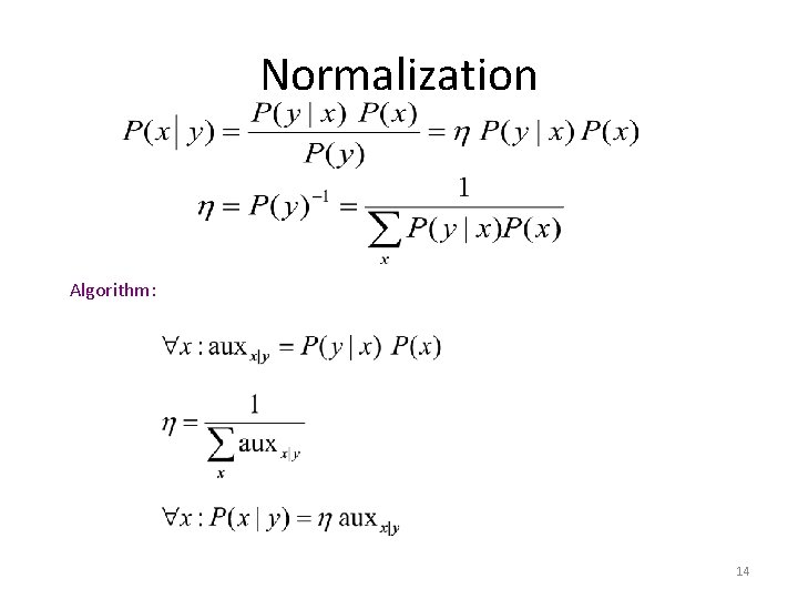 Normalization Algorithm: 14 