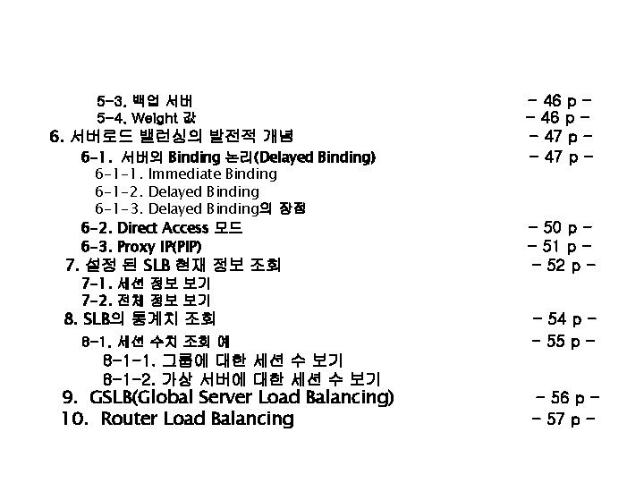 5 -3. 백업 서버 5 -4. Weight 값 6. 서버로드 밸런싱의 발전적 개념 6