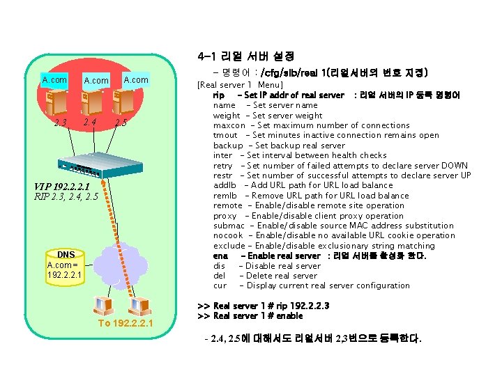 4 -1 리얼 서버 설정 A. com 2. 3 A. com 2. 4 A.