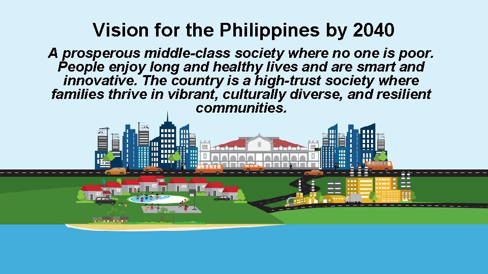 Vision for the Philippines by 2040 A prosperous middle-class society where no one is