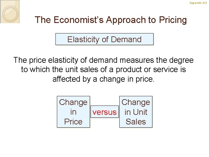Appendix A-3 3 The Economist’s Approach to Pricing Elasticity of Demand The price elasticity