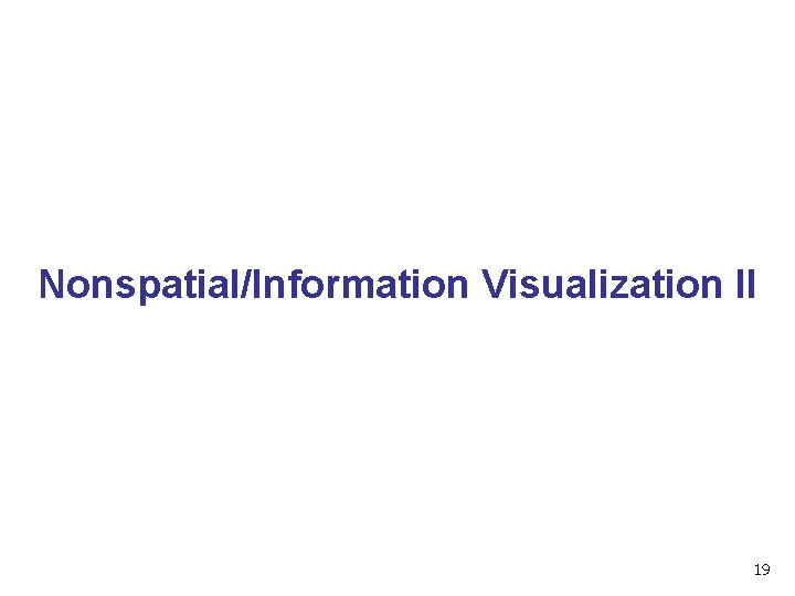 Nonspatial/Information Visualization II 19 