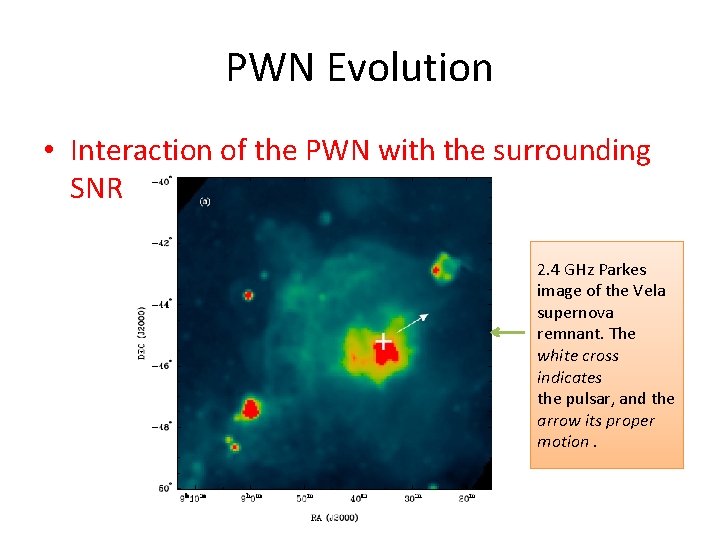 PWN Evolution • Interaction of the PWN with the surrounding SNR 2. 4 GHz