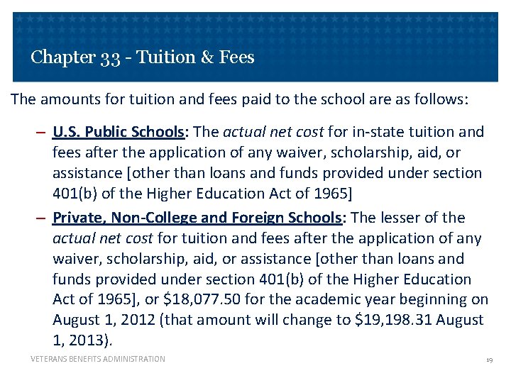 Chapter 33 - Tuition & Fees The amounts for tuition and fees paid to