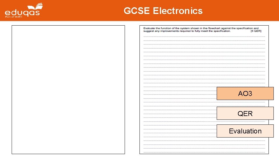 GCSE Electronics AO 3 QER Evaluation 