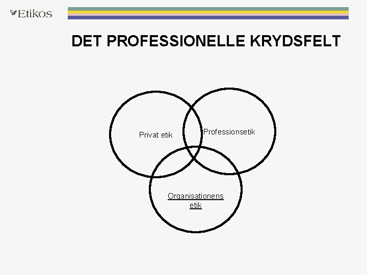 DET PROFESSIONELLE KRYDSFELT Privat etik Professionsetik Organisationens etik 