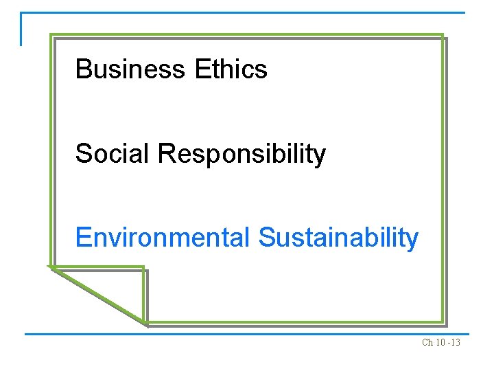 Business Ethics Social Responsibility Environmental Sustainability Ch 10 -13 