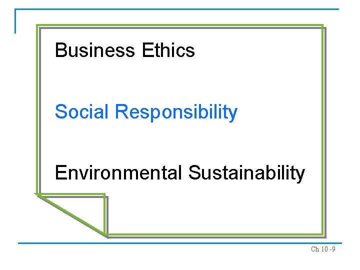 Business Ethics Social Responsibility Environmental Sustainability Ch 10 -9 