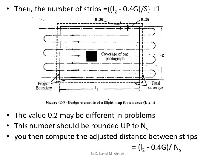  • Then, the number of strips ={(l 2 - 0. 4 G)/S} +1