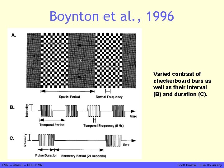 Boynton et al. , 1996 Varied contrast of checkerboard bars as well as their