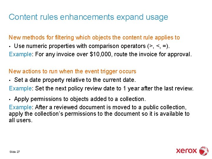 Content rules enhancements expand usage New methods for filtering which objects the content rule