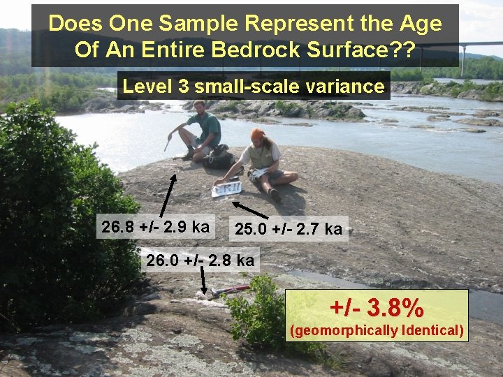 Does One Sample Represent the Age Of An Entire Bedrock Surface? ? Level 3