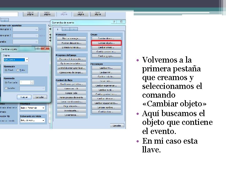  • Volvemos a la primera pestaña que creamos y seleccionamos el comando «Cambiar