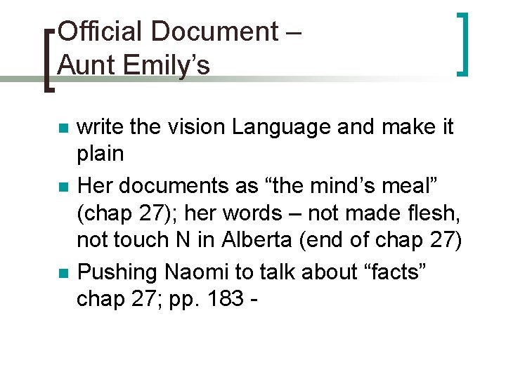 Official Document – Aunt Emily’s n n n write the vision Language and make
