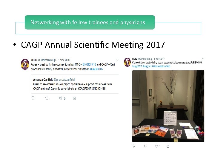Networking with fellow trainees and physicians • CAGP Annual Scientific Meeting 2017 