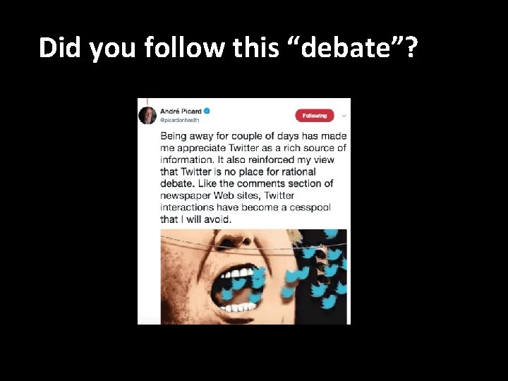 Did you follow this “debate”? 