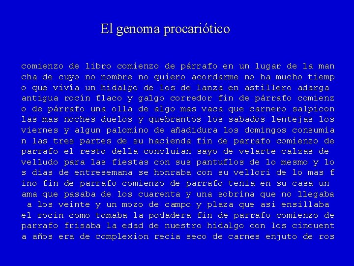 El genoma procariótico comienzo de libro comienzo de párrafo en un lugar de la