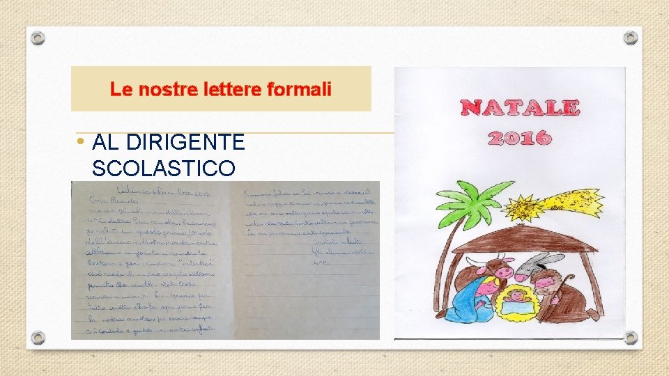 Le nostre lettere formali • AL DIRIGENTE SCOLASTICO 