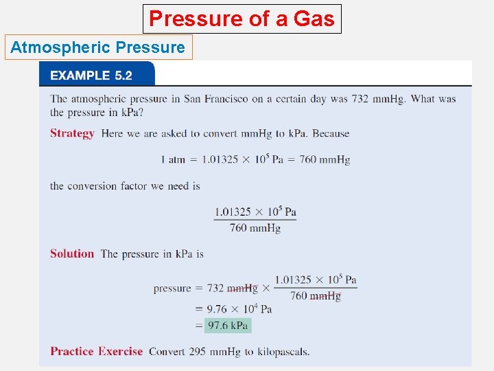 Pressure of a Gas Atmospheric Pressure 