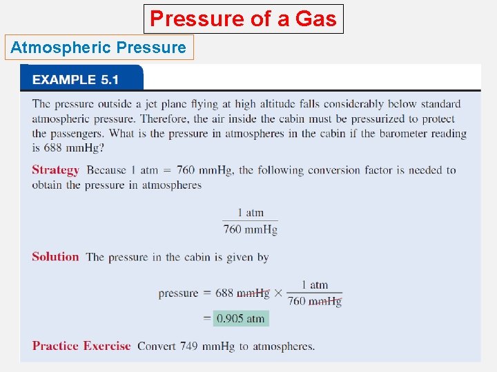 Pressure of a Gas Atmospheric Pressure 