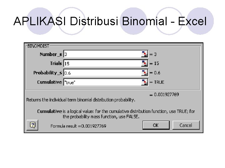 APLIKASI Distribusi Binomial - Excel 