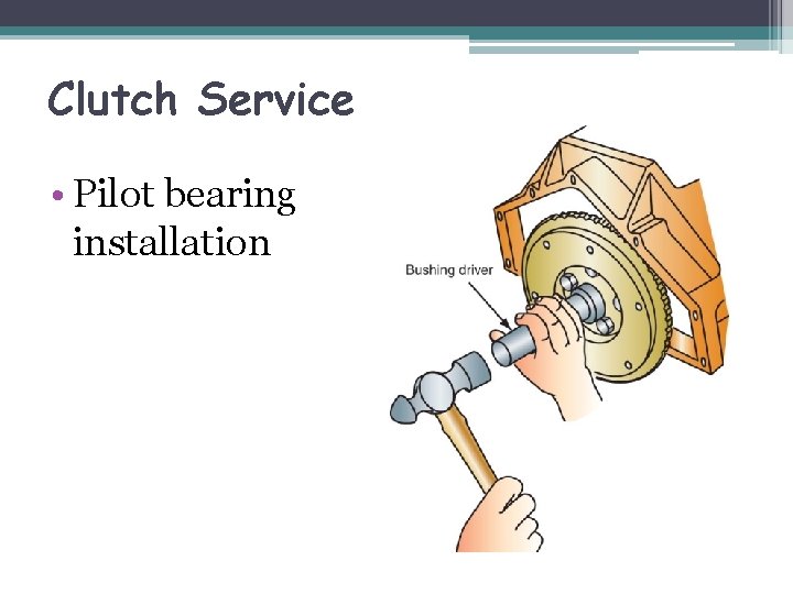 Clutch Service • Pilot bearing installation 