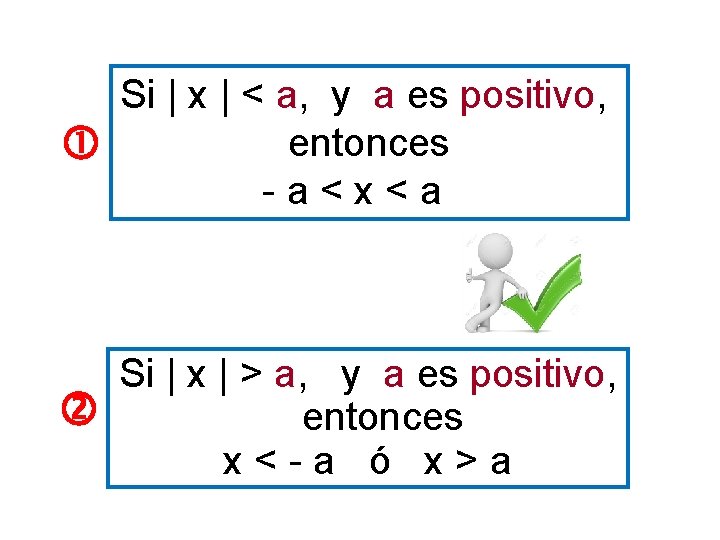 Si | x | < a, y a es positivo, entonces - a <