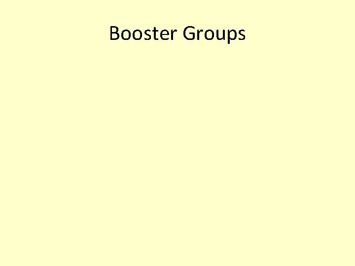 Booster Groups 