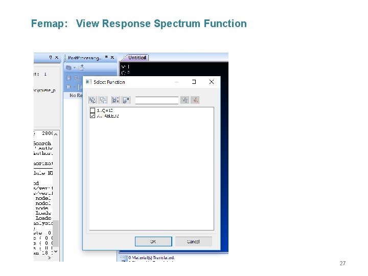 Femap: View Response Spectrum Function 27 