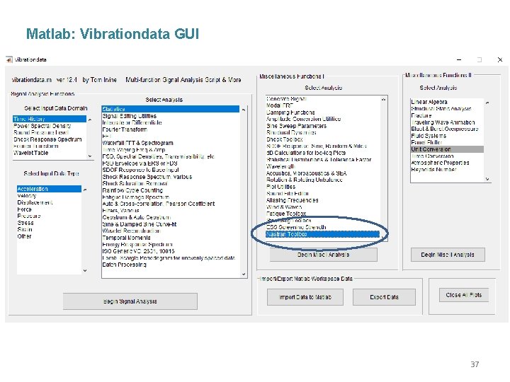 Matlab: Vibrationdata GUI 37 