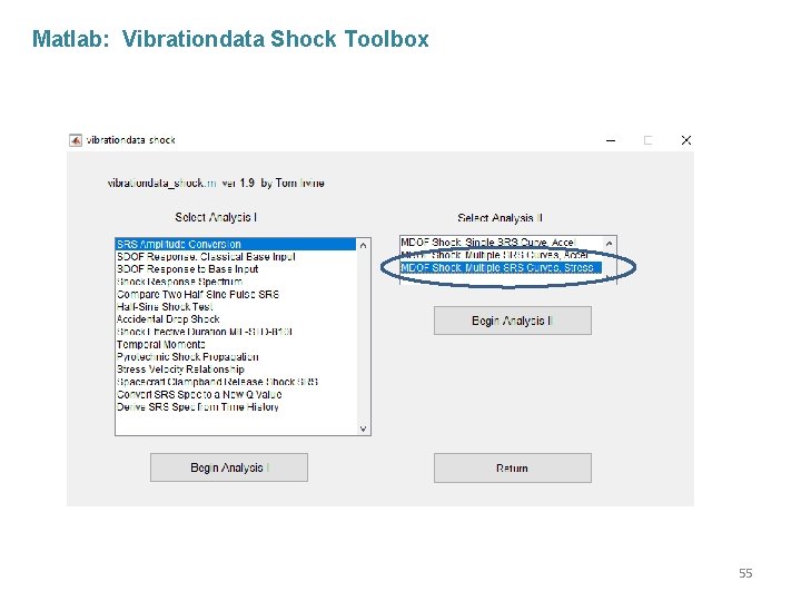 Matlab: Vibrationdata Shock Toolbox 55 