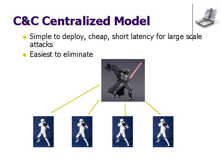 C&C Centralized Model l l Simple to deploy, cheap, short latency for large scale