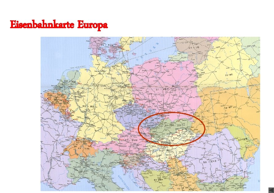 Eisenbahnkarte Europa 