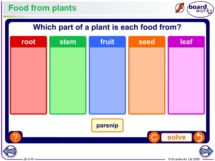 Food from plants 29 of 47 © Boardworks Ltd 2008 