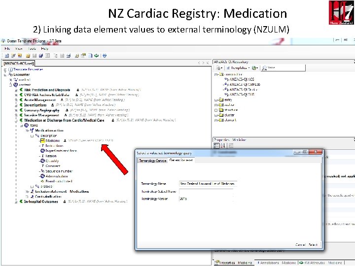 NZ Cardiac Registry: Medication 2) Linking data element values to external terminology (NZULM) 