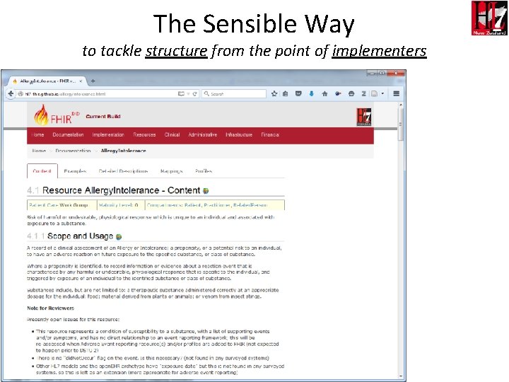 The Sensible Way to tackle structure from the point of implementers 