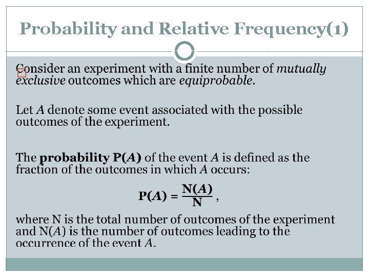 Probability and Relative Frequency(1) �  Probability and Relative Frequency(1) �