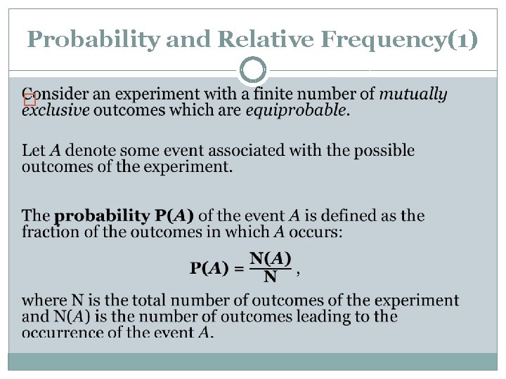 Probability and Relative Frequency(1) � 