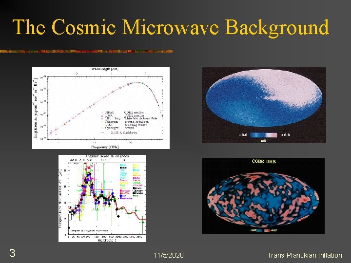 The Cosmic Microwave Background 3 11/5/2020 Trans-Planckian Inflation 